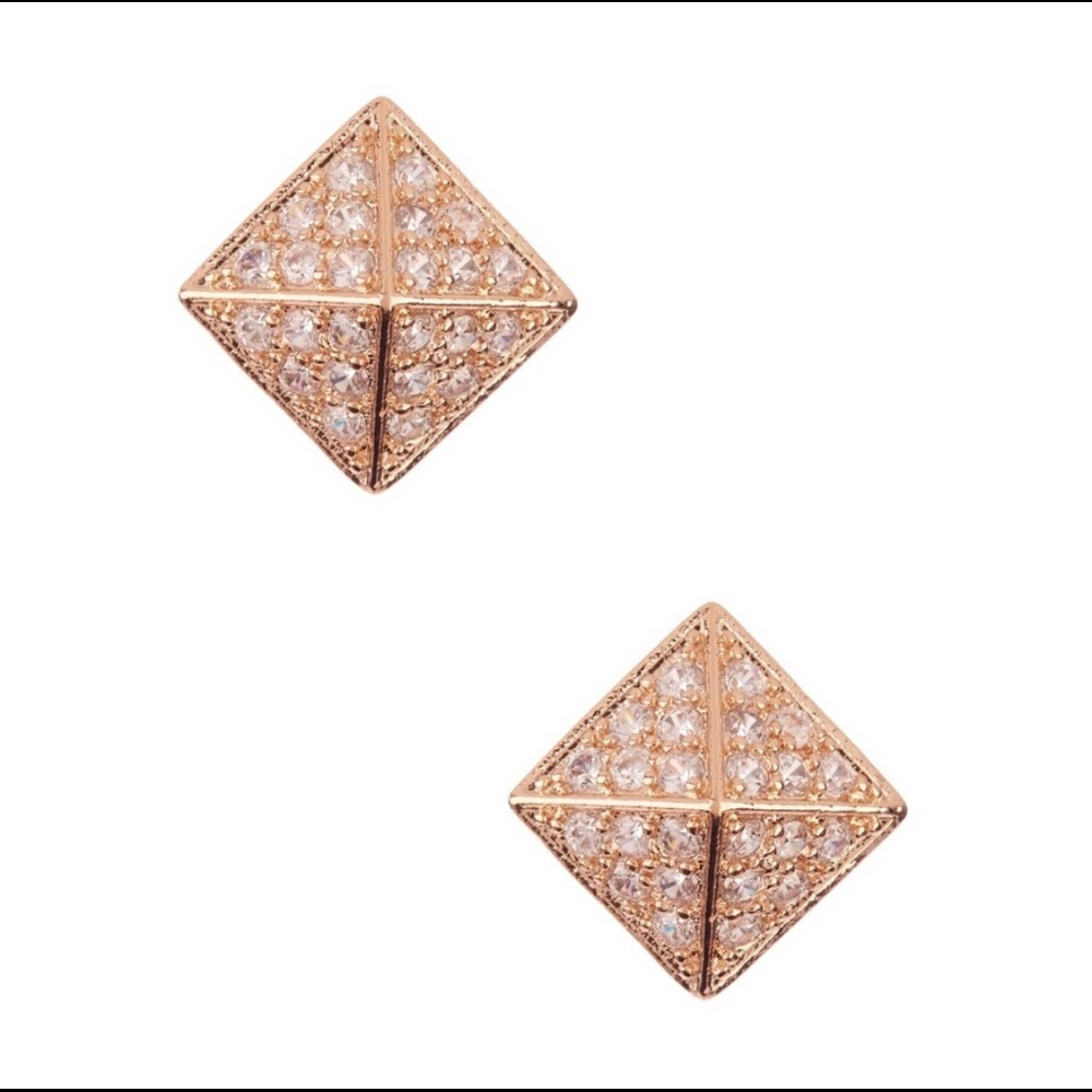 Pave crystal pyramid studs